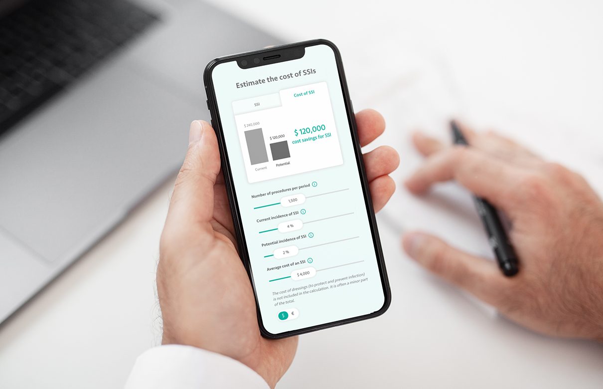 Mobil med Sorbacts kalkulator for SSI-kostnader.